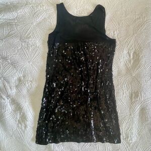 Express Black Sequined Party Dress Cocktail Wedding Summer Y2K Minimalist